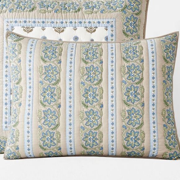 New Standard x2 The Company Store Cotton Reversible Marigold Quilted Shams x2 - Picture 1 of 9